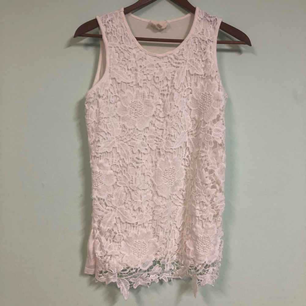 White Lace Boho Tank Top